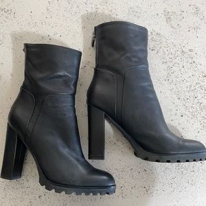 Black zip up boots